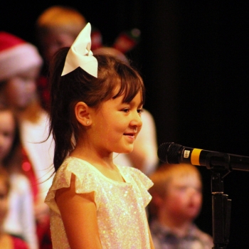 photo of students singing